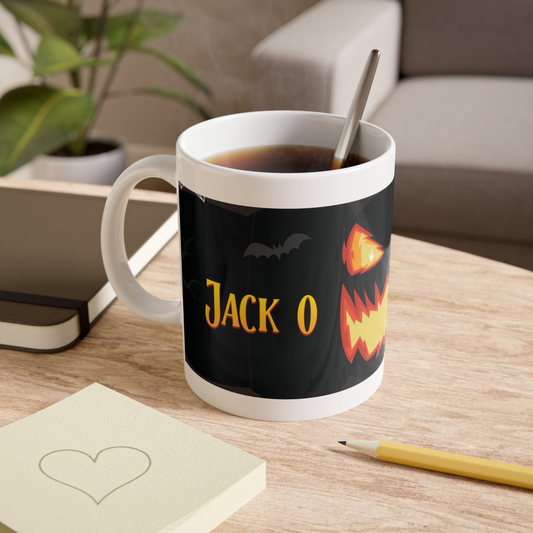 Jack-O'-Lantern Glow | Halloween Pumpkin | White Ceramic Mug
